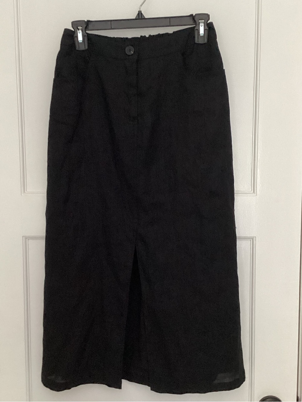 Lucy Paris Cotton Lined linen Skirt Black Sz Small